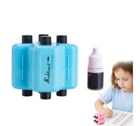 4 in 1 Math Roller Stamp Set, Addition Subtraction Multiplication Division Practice Tool, Randomized Digital Roller Stamp for Preschool Elementary Learning, Brain Improvement Device for Kids (Blue)