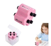 4 in 1 Math Roller Stamp Set, Addition Subtraction Multiplication Division Practice Tool, Randomized Digital Roller Stamp for Preschool Elementary Learning, Reusable Math Stamp (Pink)