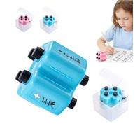 4 in 1 Math Roller Stamp Set, Addition Subtraction Multiplication Division Practice Tool, Refillable Reusable Math Teaching Stamp for Kids Classroom Homeschool Learning (Blue-1PC)