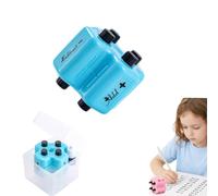 4 in 1 Math Roller Stamp Set - Addition Subtraction Multiplication Division Practice Tool, Upgraded Randomized Digital Roller Stamp for Preschool & Elementary Learning, Fun Math Gift for Kids (Blue)