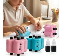 4 in 1 Math Roller Stamp Set, Addition Subtraction Multiplication & Division, Upgraded Educational Maths Practice Tool for Kids, Randomized Arithmetic Teaching Stamps (2pcs)