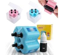 4 in 1 Math Roller Stamp Set, Magic Stamp Maths, Upgraded Randomized Digital Roller Stamp, Addition, Subtraction, Multiplication & Fill-in-The-Blank Practice Tool for Kids Preschool Learning (Pink)