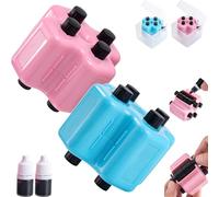 4-in-1 Math Roller Stamp Set, Math Stamp Roller for Randomized Addition Subtraction Multiplication Division Within 100, Math Practice Roller Digital Teaching Stamps W/Refill Ink (Blue+Pink)