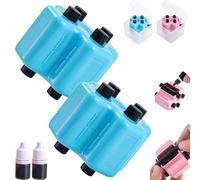 4-in-1 Math Roller Stamp Set, Math Stamp Roller for Randomized Addition Subtraction Multiplication Division Within 100, Math Practice Roller Digital Teaching Stamps W/Refill Ink (Blue-2pcs)