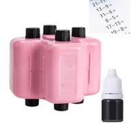 4 in 1 Math Roller Stamp Set,Reusable Magic Maths Roller Stamp with Ink for Addition Subtraction Multiplication Division Practice,Clear Print Math Teacher Stamp for Preschool&Elementary Learning(Pink)
