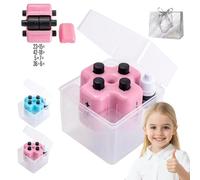 4-in-1 Math Stamp Roller - 100 Questions Per Roll, Random Addition Subtraction Multiplication Division Practice Stamp, Portable Digital Teaching Tool for Elementary Classroom & Homework (pink)