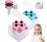 4-in-1 Math Stamp Roller - 100 Questions Per Roll, Random Addition Subtraction Multiplication Division Practice Stamp, Portable Digital Teaching Tool for Elementary Classroom & Homework (blue+pink)