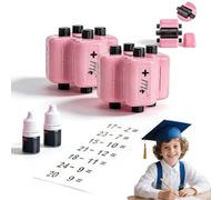 4 in 1 Math Stamp Roller, 2026 Upgrade Math Roller Stamp for Kids, Refill InkAddition, Subtraction, Multiplication Fill-in-The-Blank Practice Tool for Kids, Classroom, Home Use (Pink-2PCS)