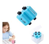 4 in 1 Math Stamp Roller, Math Practice Roller Stamp with Addition Subtraction Multiplication Division, Learning Math Stamp Toy for Classroom Homeschool Teaching Supplies (Blue)