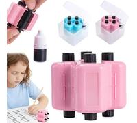 4 in 1 Math Stamp Roller - Math Teacher Roller Stamp,4-in-1 Randomized Digital MathStampRoller,Addition,Subtraction, Multiplication & Fill-in-The-Blank Practice Tool for Kids,Classroom & Home (Pink)