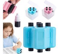 4 in 1 Math Stamp Roller - Math Teacher Roller Stamp,4-in-1 Randomized Digital MathStampRoller,Addition,Subtraction, Multiplication & Fill-in-The-Blank Practice Tool for Kids,Classroom & Home (Blue)