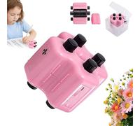 4 in 1 Math Stamp Roller, Upgraded Randomized Digital Roller Stamp, Brain Improvement Device for Kids Can Randomly (Pink)