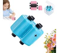 4 in 1 Math Stamp Roller, Upgraded Randomized Digital Roller Stamp, Brain Improvement Device for Kids Can Randomly (Blue)