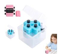 4-in-1 Math Stamp Roller with Refillable Ink, Educational Toy & Learning Tools for Addition Subtraction Multiplication Division Within 100, Can Randomly for Preschool Kindergarten Blue