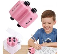 4-in-1 Maths Roller Stamp Set,Randomised Addition Subtraction Multiplication Division Practise Tool, Upgraded Digital Stamp for Primary KS1 KS2, Home Schooling & Classroom Educational Gift (Pink)