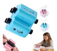 4 in 1 Maths Roller Stamp Set, Reusable Digital Math Stamp for Kids, Addition Subtraction Multiplication Division Practice Tool, Arithmetic Roller Stamp for Primary School Learning (Blue)