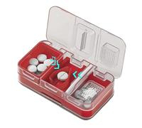 4 in 1 Medicine Box, Portable & Lightweight, 6x11x3cm/2.36x4.33x1.18 Inches, Double Layer Pill Cutter, Travel Pill Splitter, Safe & Practical, for Hospital Kids Work Elderly