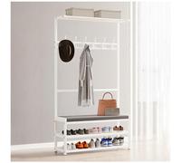4-in-1 Metal Coat Rack with Shoe Storage Perfect for Coats Hats & Accessories - Ideal for Hallway Bedroom Living Room & Entryway nization