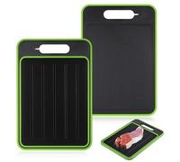 4 in 1 Miracle Melt Defrosting Board, Defrosting Tray Double Sided As Chopping Board with Grater, Sharpener, Fast Thawing of Frozen Food & Meat, 14.4x9.8 Inch