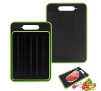 4 in 1 Miracle Melt Defrosting Board, Double Sided Defrosting Tray with Garlic Grind Knife Grind Function, Fast Thawing of Frozen Foods and Meats, 12.2 * 8.2 Inch