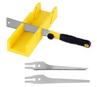 4-in-1 Miter Box and Saw Set with 3 Japanese Pull Saws - High Impact Plastic Miter Box, Precise 45° & 90° & 135° Angles Hacksaw Miter Box for Woodworking, DIY, Home Decoration