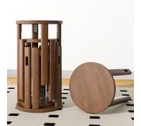 4-in-1 Modular Stacking Stools Heavy-Duty Wooden Barstools Space-Saving Nesting Seats for Kitchen Living Room Bedroom - No Assembly Needed