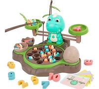 4-in-1 Montessori Fishing Game Set for Kids with Music-Educational Toy with Balancing Game,Matching Numbers,Learning Toy For Toddlers with 21 Fish,2 Fishing Rods,10 Cards,Gifts for Girls Boys 3+