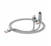 4 in 1 Multi Charging Cable - 240W 2M Type C/A to Cord with RGB LED Light, Multi Charger Cable for iPhone 16/15/14, Samsung S24, Huawei, Pad, MacBook