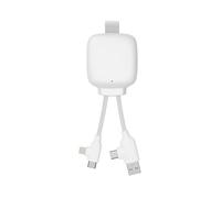4-in-1 Multi-Connector USB Cable - Universal Charger and External Battery 3000 mAh Recycled Plastic - Xoopar Gamma Lite White