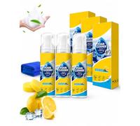 4-in-1 Multi-enzyme Foam Cleaner 5oz, All-Purpose Deep Cleaning Spray for Car Interior, Kitchen Grea, Sofa Fabric & Upholstery Stain Remover, Tough Stain Eraser for Home & Auto (3Pcs, 150ML)