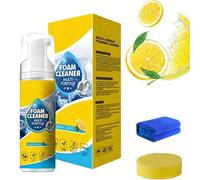 4-in-1 Multi-Enzyme Foam Cleaner 5oz, Deep Cleaning Car Interior Foam Cleaner, All-Purpose Rinse-Free Foam Cleaner Spray with Sponge &Towel, Suitable for Car, Kitchen, Bathroom & Sofa (Orange)