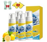 4-in-1 Multi-Enzyme Foam Cleaner, Heavy Duty All Purpose Cleaner Spray, No Rinse Foam Cleaners Multi Purpose for Fabric Sofa, Carpet, Kitchen and Car Interior (4PC)