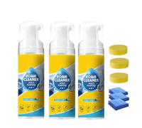 4-In-1 Multi-Enzyme Foam Cleaner, Powerful & Multipurpose Car Interior Cleaner with Microfiber Towel and Sponge, Rinse-Free Spray for Deep Cleaning Leather Seats, Effective Automotive Detail Kit