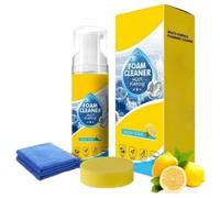4-In-1 Multi Foam Cleaner,Powerful & Multipurpose Car Interior Foam Cleaner,F-oam C-leaner Multi Purpose,Deep Cleaning,Heavy-Duty Grease Remove,Rinse-Free,For Kitchen,Sofa,With Cloth And Sponge,150ml