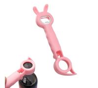 4-in-1 Multi-Function Bottle & Jar Opener Bunny-Shaped Kitchen Opener Tool | Portable Anti-Slip Twist Cap Grip Pull-Tab Hook Lid Opener for Beer Bottles,Cans,Easy Open Kitchen Tool Gadgets for Seniors
