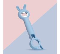 4-in-1 Multi-Function Bottle & Jar Opener - Easy Grip Lid Opener for Seniors, Twist Cap Opener, Beer Bottle Opener & Can Pull Tab Tool, Non-Slip Kitchen Gadget (Nordic Blue)