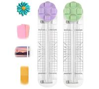 4-in-1 Multi-Function Paper Trimmer, Cut, Fold & Create Like a Pro - 4 in 1 Paper Cutter, with Straight, Wave, Creasing Blades, for Cutting Papers,Coupons,Photos,Scrapbook,Card (Green+Purple)