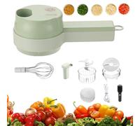 4 in 1 Multi-Functional Portable Electric Vegetable Cutter Set, egetable Processor Chop Whisk Clean Recharge, Portable Food Processor with Brush, for Garlic Chili Onion Ginger Celery Meat (1PCS)