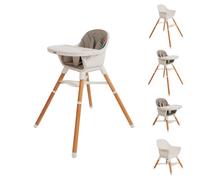 4-in-1 Nuby High Chair with Removable Tray - 6 Months to 3 Years - Evolutionary Meal Chair - Supports up to 60 lbs - Beige