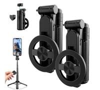 4-in-1 Multifunctional 360° Rotation Magnetic Selfie Stick, 2025 New Extendable Aluminum Alloy Tripod & Phone Holder with Wireless Bluetooth Control (2pcs)