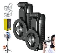 4-in-1 Multifunctional 360°Rotation Magnetic Selfie Stick, Extendable Aluminum Alloy Tripod with Wireless Bluetooth Remote, Video Recording & Vlogging for iPhone & Android (2pcs)