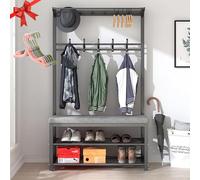 4-in-1 Multifunctional Entryway Furniture Space-Saving Velvet Cushion Shoe Rack Perfect for Hallway nization and Storage Solutions