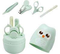 4-in-1 Nail Nail Manicure Pedicure Grooming Care Kit (4 Pack)| Clippers Scissors File Tweezers |Green|