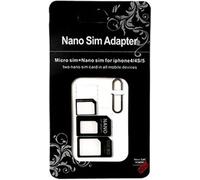 4 in 1 Nano SIM Card Adapter, SIM Card Adapter Kit, Sim Popper and Tray with SIM Ejector Pin Compatible with Mobile Phone - Black