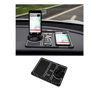 4-in-1 Non-Slip Car Phone Pad, 2025 New Cool Glow in The Dark, with Temporary Car Parking Card Number Plate & Aromatherapy, Anti-Shake, Universal Phone Holder for Dashboard, White