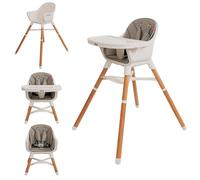 4-in-1 Nuby High Chair with Removable Tray - 6 Months to 3 Years - Evolutionary Meal Chair - Supports up to 60 lbs - Beige