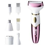 4-in-1 Painless Lady Shavers for Women, IPX7 Waterproof & Cordless with LED Power Display, for Bikini, Underarm, Leg, Arm, Face