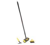 Easylife 4-in-1 Paving & Patio Cleaner with V-Shaped Scraper, Telescopic Wire Broom Deck Cleaner Removes Weeds, Grass, Moss and Dirt, Long Handled Wire Brush Extends 80-140cm - Fully Guaranteed