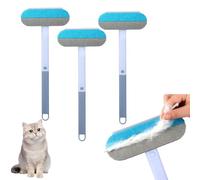 4-in-1 Pet Hair Remover, Multifunctional Fur Removal Tool with Extra Long Handle, Efficient Pet Hair Brush for Dogs and Cats, Removes Shed Fur from Furniture, Carpets, and Clothing (Blue 3PCS)