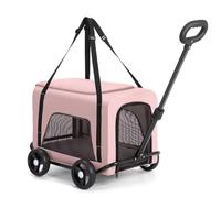 4-in-1 Pet Stroller and : Removable Cabin Bag Mesh Doors Retractable Handle for Dogs and Cats Easy to Transport Ideal for Travel and Outdoor Adventures.